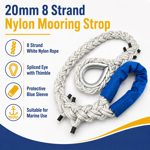 20mm strand white - 8, nylon