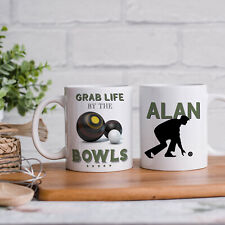 Personalised Bowls Mug Bowling Cup Crown Green Dad Birthday Work Gift HBM03
