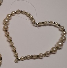 Gold Bead & Pearl Heart