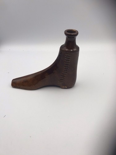 Rockingham pottery boot flask - rockingham,