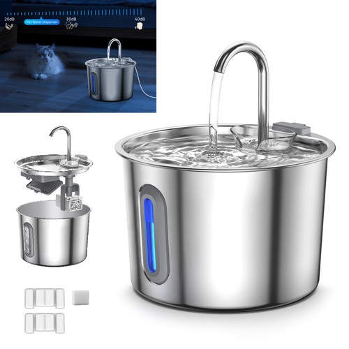 Cat water fountain led - water,