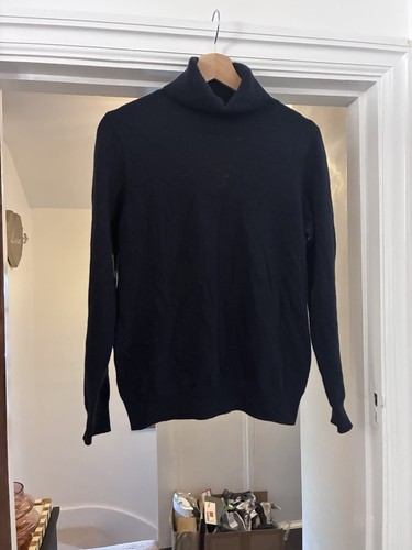 Peal navy cashmere rollneck - navy,