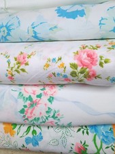 LOT 5 VTG FLORAL Fabric BED