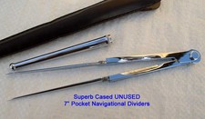 Superb Cased 7" Plated Brass Navigational Pocket Dividers c/w Protected Tip