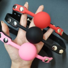 Silicone Mouth Ball Gag Bondage Fetish Lockable Head Harness Restraint Fetish