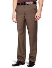 Farah Mens Flexi Waist Trousers Smart Casual Taupe Marl