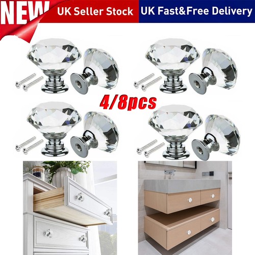 8pcs crystal cabinet knobs - 4/8pcs,