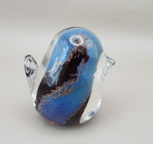 Small glass bird - glass, paperweight