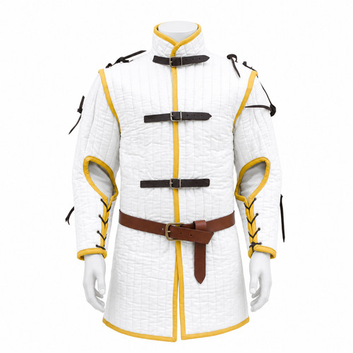 Medieval white padded gambeson - medieval,