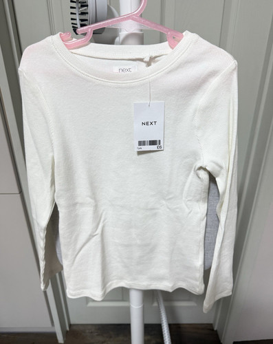 Next cream ribbed long - long, sleeve