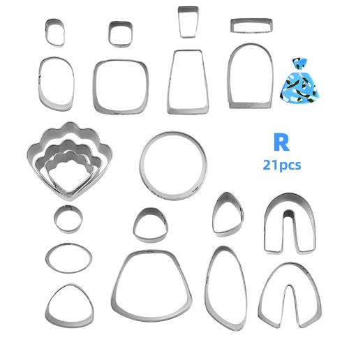 21pcs polymer clay cutters - polymer, set