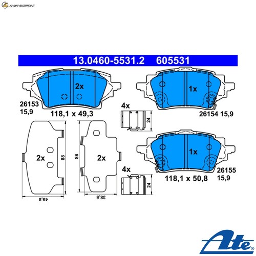 Brake pad set disc - brake,