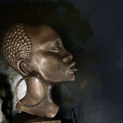 Art deco bronze african - bronze, lady