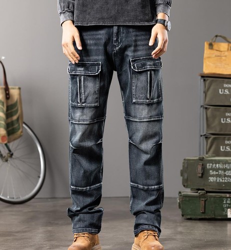 Men dark blue denim jeans - men's,