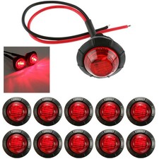 10x Mini 1" Red LED Round Side