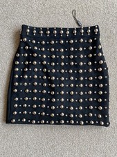 ? NEW MISSGUIDED PEACE + LOVE SUEDE LEATHER FEEL STUDDED MINI SKIRT SIZE 6