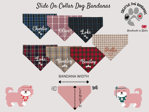 Tartan dog bandana - tartan,