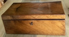 Antique 19th Century Walnut Writing Slope Lock & Key For Slight Restoration