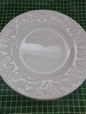 BHS Lincoln White Embossed Fruit Side Tea Plates 17.5 cms x 4