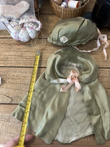 Antique doll hat and - and, coat