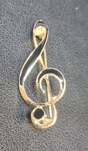 Treble clef pin brooch - pin,