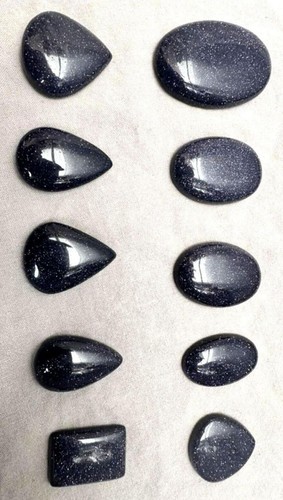 Blue goldstone cabochon lot - goldstone,
