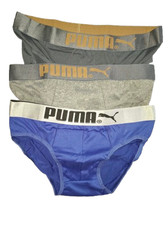 PUMA Men's Boxer Briefs 3 – Blue, Light Grey, Dark Grey – Size 2XL  (3 PACK)