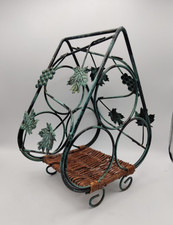 Wine Rack Metal and Rattan