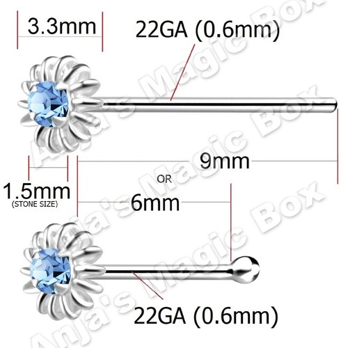 3mm flower nose - flower, stud
