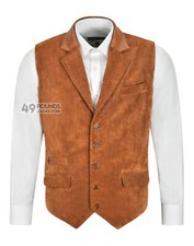 Mens Real Leather Waistcoat