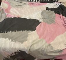 Primark Home Reversible Double Duvet Cover + Pillowcases Pink Grey Black 