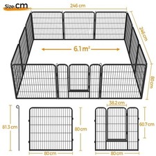 12 Panel Metal Dog Playpen 80
