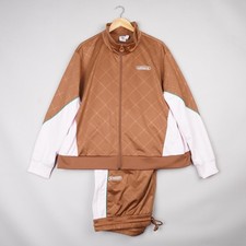 Adidas Originals Tracksuit Womens 4X Brown Pink Plus Size Jacket & Jogger Set