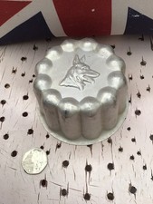 Vintage Helpmate Alsatian German Shepherd Dog Aluminium Half Pint Jelly Mould