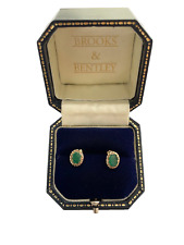 1.20ct Emerald Earrings 9ct Gold Stud Emerald Vintage Earrings