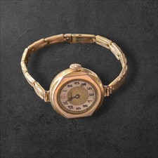 Medana Rolled Gold Case & Strap Ladies Watch Swiss Made 8 Jewels For Repair