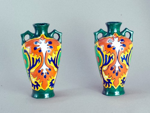 Stunning pair ceramic - , vase