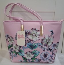 Pink Floral Nicole Brown Tote