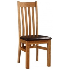 SOLID OAK DINING CHAIR x 2