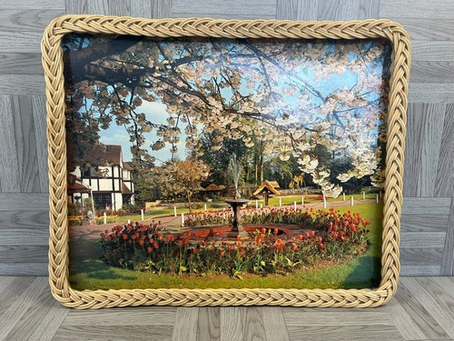 Vintage large serving tray - vintage,