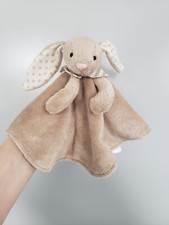 JellyCat jelly Kitten Bashful Bunny Soother - Soft Beige Spotty Spots Blanket 