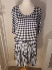Size 20 Evans Avenue Stretchy Blue/White Checked Fit & Flare Tunic/Dress NWOT