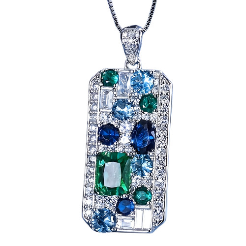 Silver box chain pendant - chain,