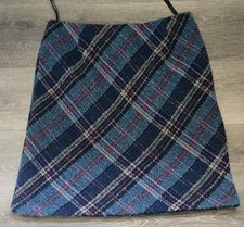 Country Rose Tweed Above Knee Skirt 14 Green Blue Check EWM Country Core