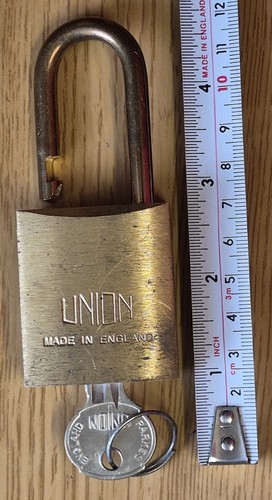 Vintage union padlock - padlock, brass