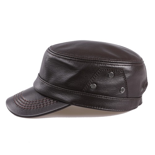 Men flat top cap real - flat,