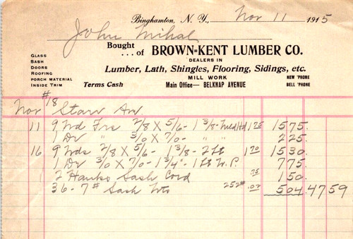 1915 brown kent lumber - kent, co