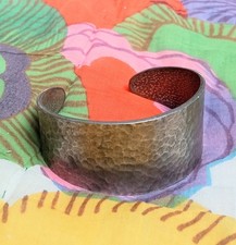 Vintage 1970s St Justin Pewter Bangle. Hammered. Sustainable. Gift Wrapped