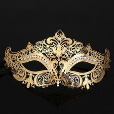 Masquerade Halloween Fancy Face Eye Mask Lady women Metallic Crystal VENETIAN