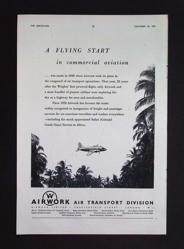 Original 1953 advert airwork - original,